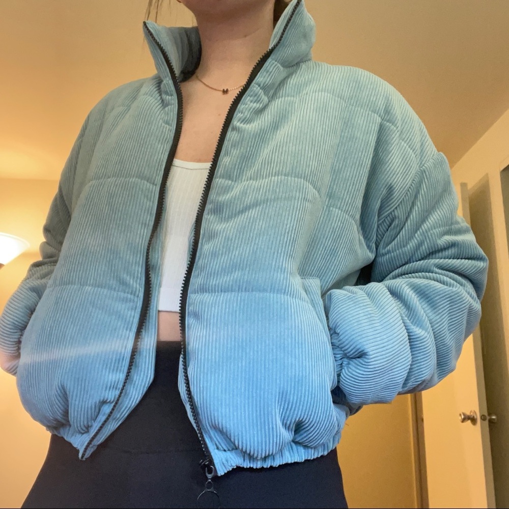 Wild Fable Blue Corduroy Cropped Jacket